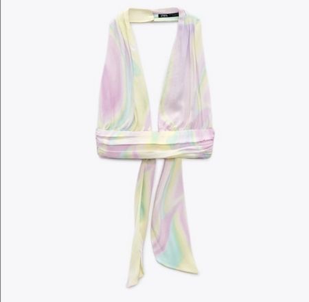 Zara Tie-Dye Halter Top - Pastel Colors