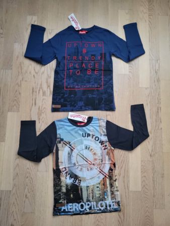 AEROPILOTE 2x Langarmshirts Gr.152-158 (12Y) NEU
