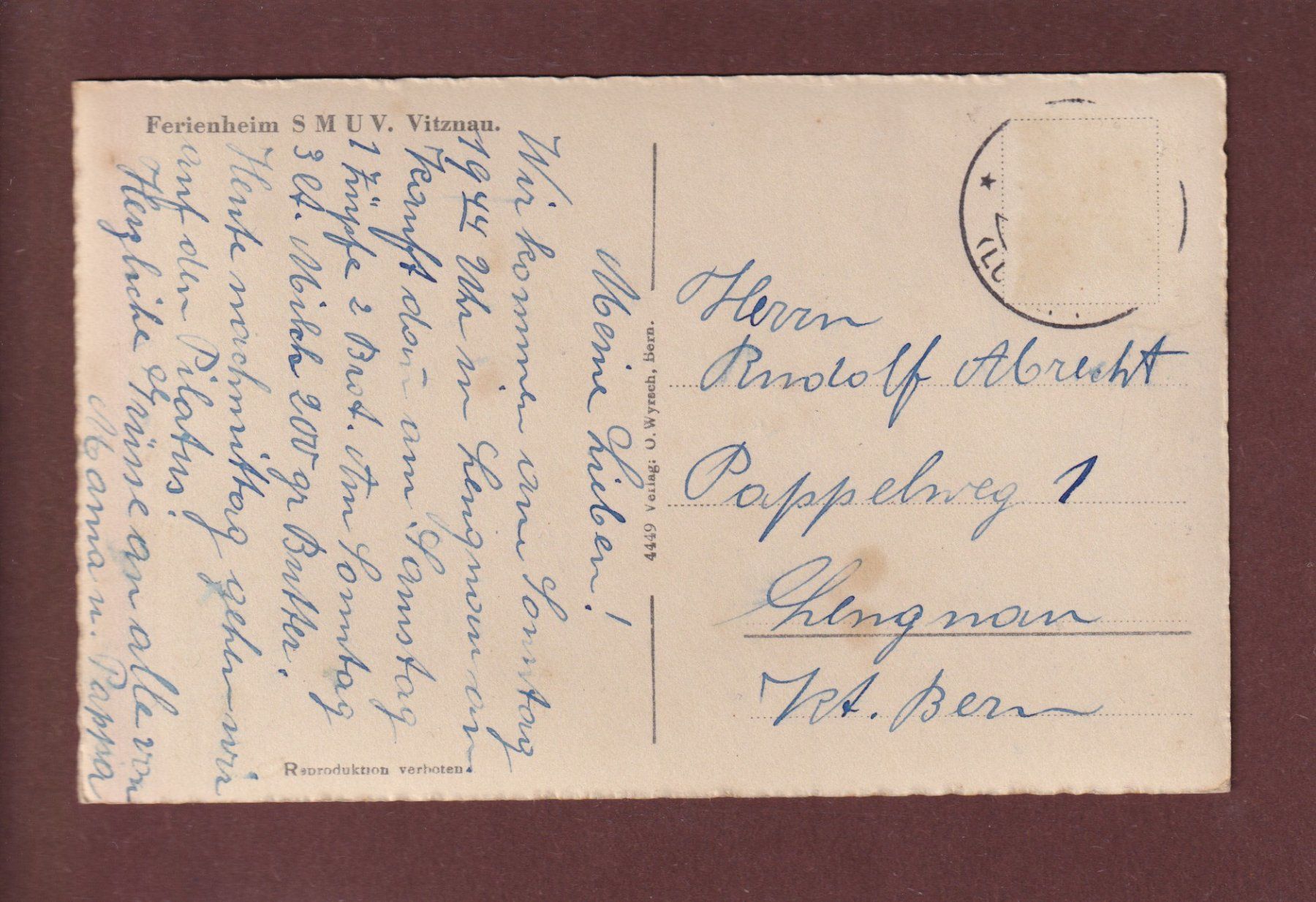 Cartoline postali: VITZNAU - Ferienheim - Flugaufnahme – Usato da Pully venduto da nicecards 1