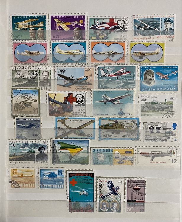 Lot de 50 timbres différents ballons et zeppelins en dépense complète (timbres pour collectionneurs) avions/ballons/zeppelins/aviation