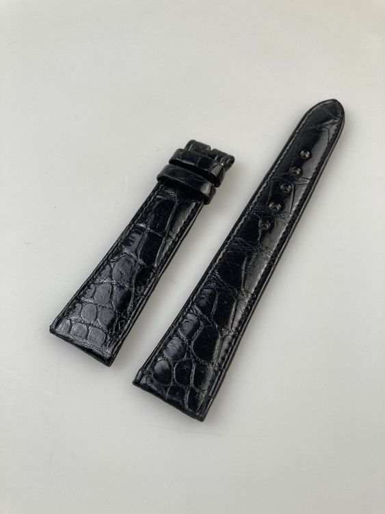 Wholesale Black Crocodile Leather Strap Watch Strap PT6158-SS001-23E_K0042064 main image 1