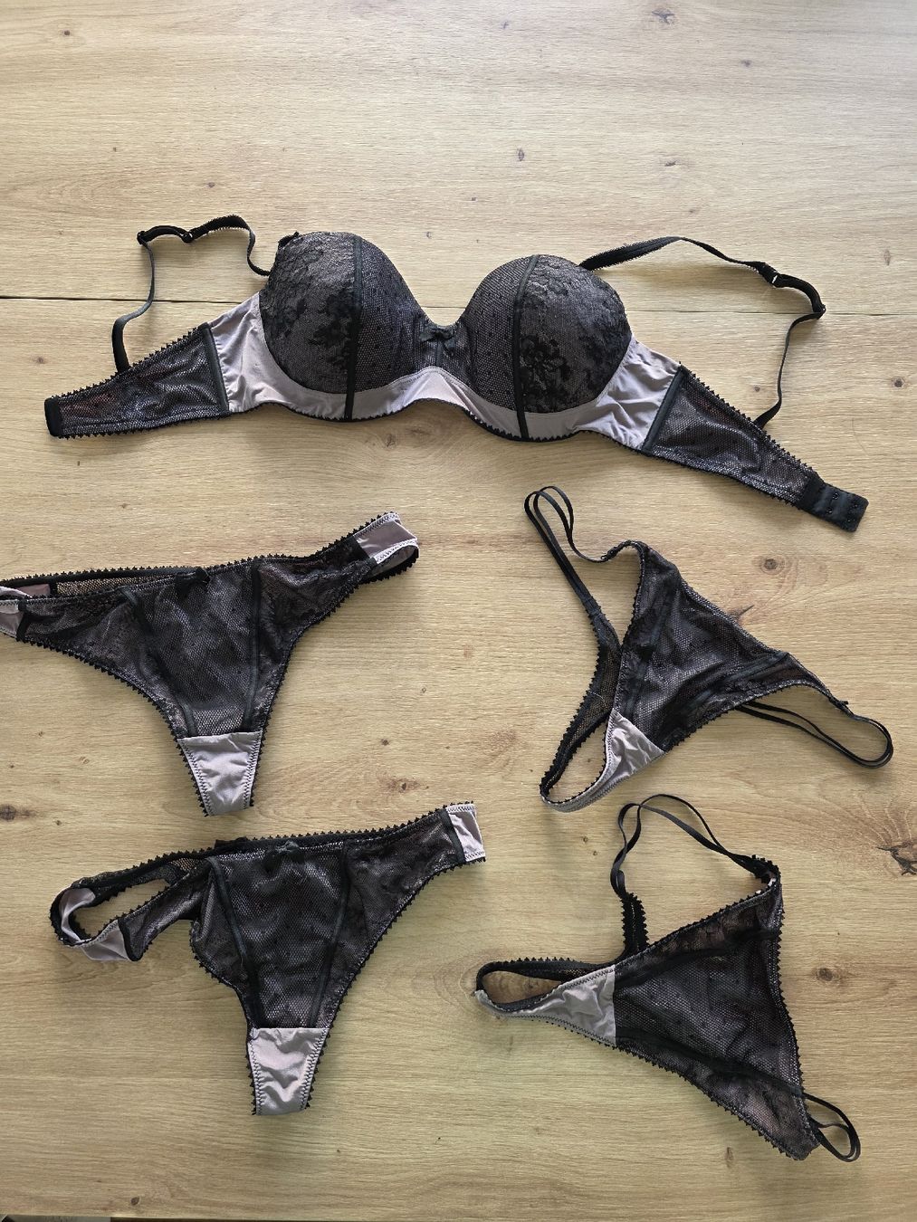 Beldona Altra biancheria intima: Beldona Dessous-Set, Grösse 38, schwarz/lila – Nuovo (secondo la descrizione) da Wädenswil venduto da Gabinomi