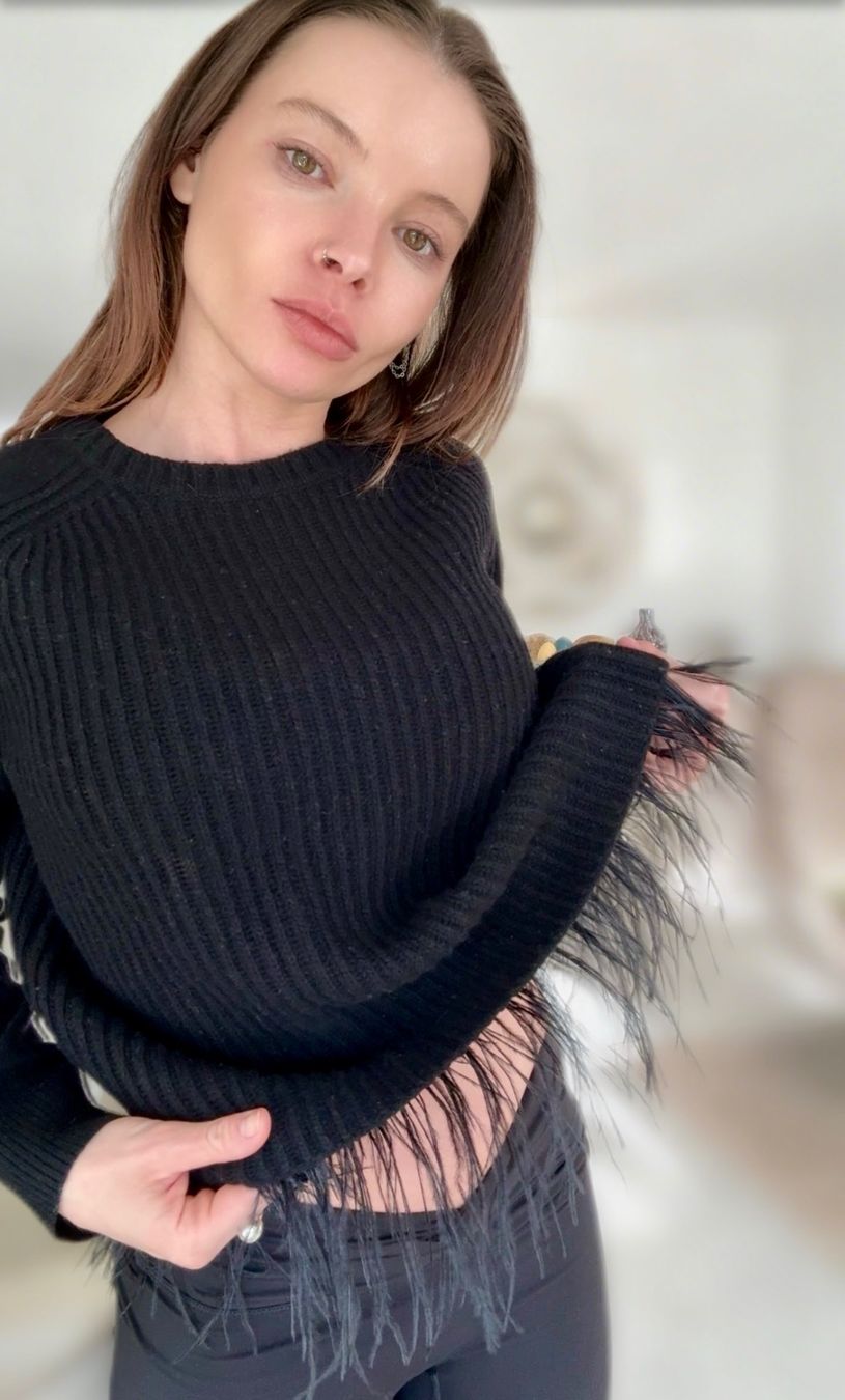 Max Mara Maglioni & Felpe: Schwarzer Weekend Max Mara Pullover mit Fransen, Gr. M – Usato da Erlenbach ZH venduto da msa_x26y 7