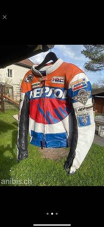 Blouson cuir moto vintage Repsol Racing taille M