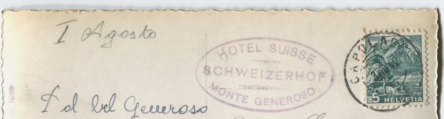 Cartoline postali: Monte Generoso Alberghi 1942 – Usato da coglio venduto da Tascia1 1