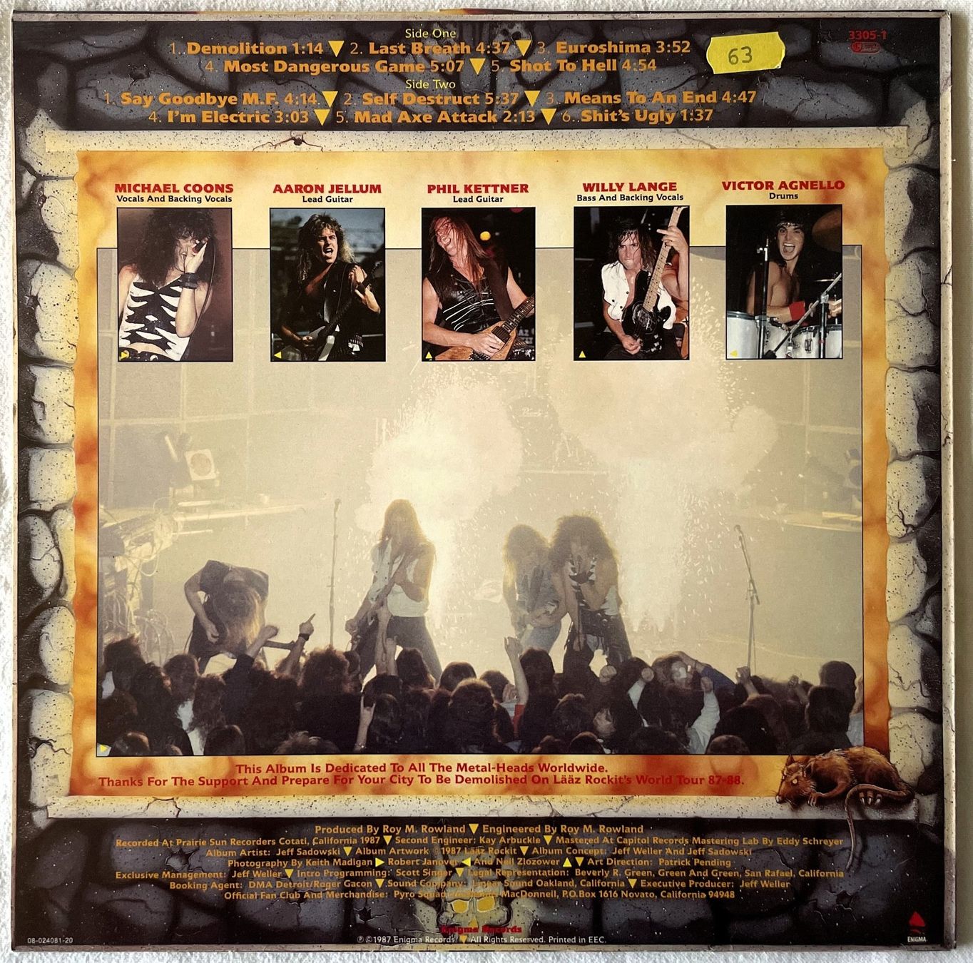Dischi in vinile: Laaz Rockit – Know Your Enemy - LP - 1987 - First Press – Usato da Uster venduto da Zardodel 1