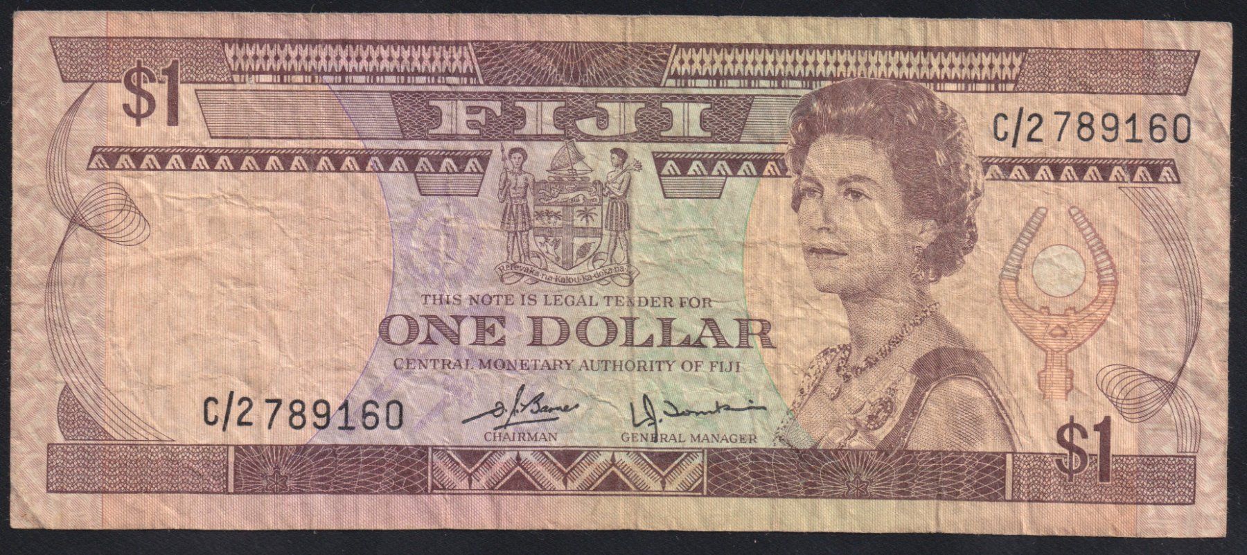 Billets de banque: Fiji 1 Dollar 1980 – D'occasion à Brugg AG par banknoten_muesli
