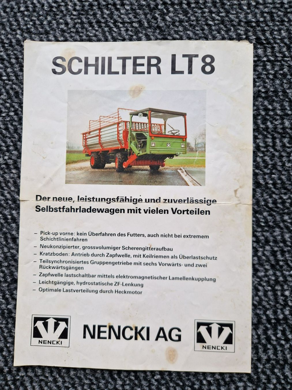 Schilter Traktoren: Original Prospekt Schilter Nencki Transporter LT8 – Gebraucht aus Dürnten von Bachtel84