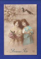 ENFANT - Jeunes filles et fleurs - Hirondelles