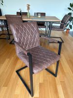 Esstisch Stühle Kunstleder braun