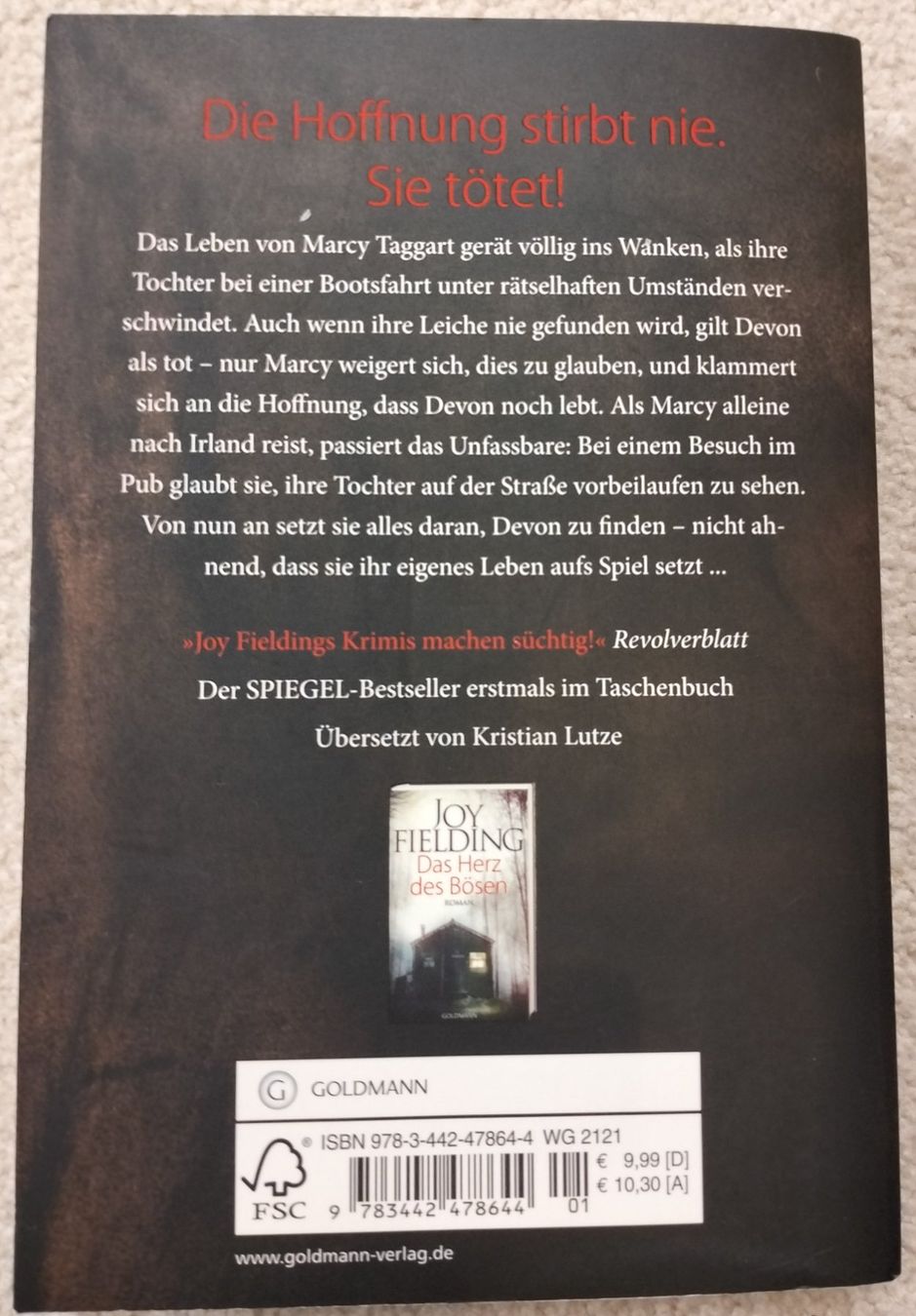 Bücher: Buch "Herzstoss", Roman von Joy Fielding – Gebraucht aus Muri AG von Thuja99 1
