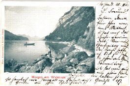 Morgen am WALENSEE (mit Fischern) ca. 1900 (SG)
