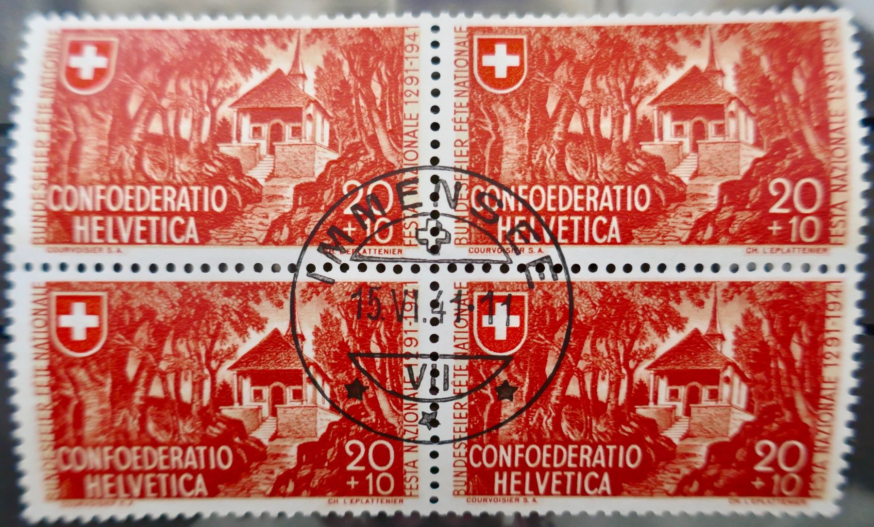 Alle Briefmarken: PP 1941 Viererblock ET-Satzmarken B13-B14 – Gebraucht aus Möhlin von PHILABARTIS 3