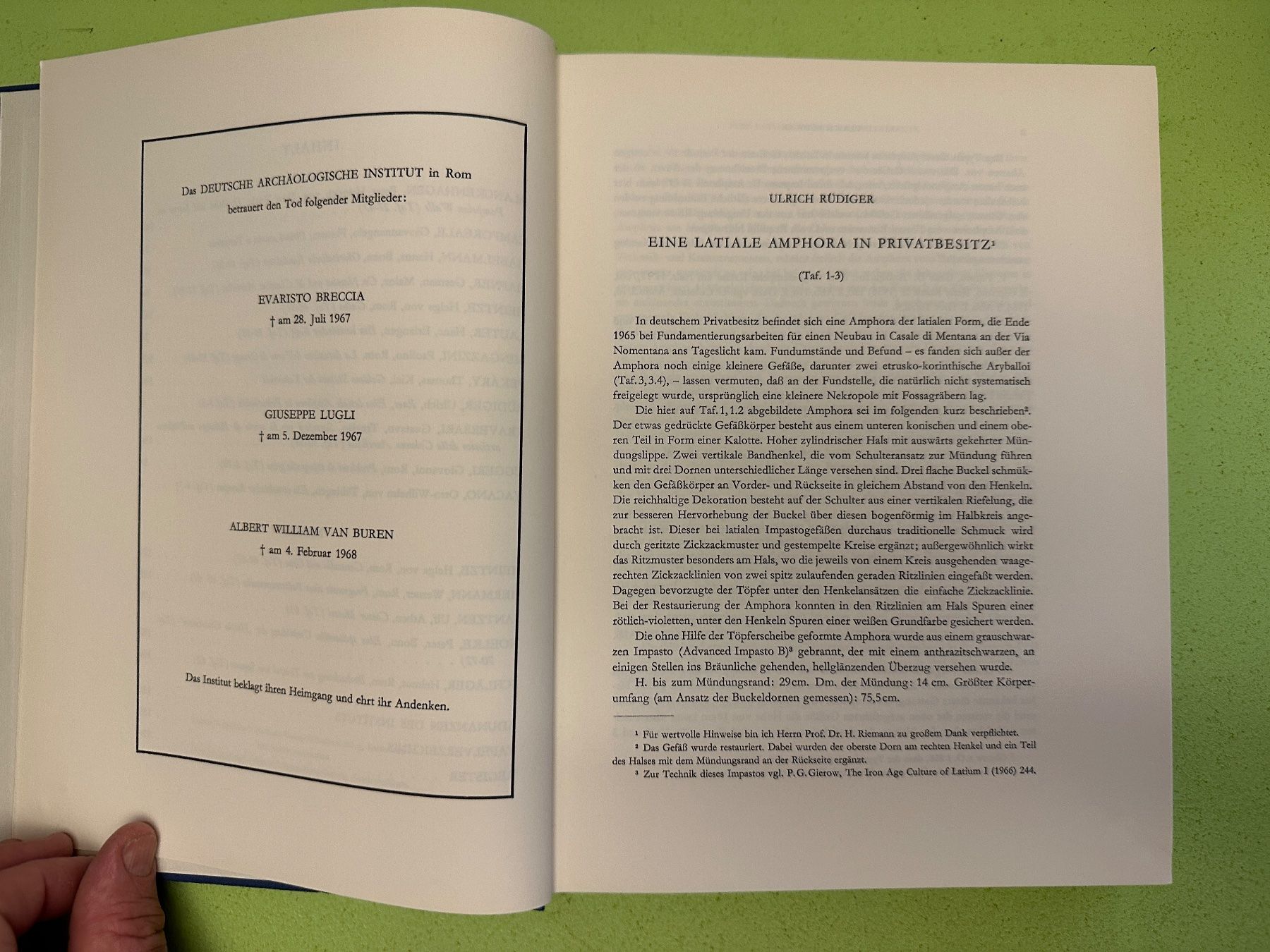 Libri: Römische Mitteilungen Band 75, 1968 – Usato da Zürich venduto da allp 3