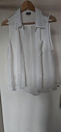 Esmara® Damen Sommerbluse Grösse 42 weiss top Zustand