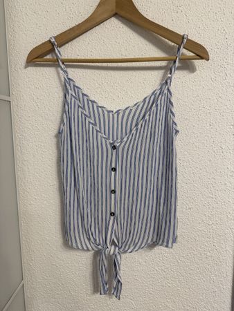 Neuwertiges H&M Top blau weiss gestreift, Viskose, S