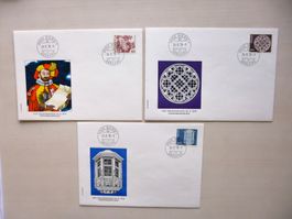 3 FDC Dauermarken Papieränderung, BERN 24.8.78, illustr.Couv