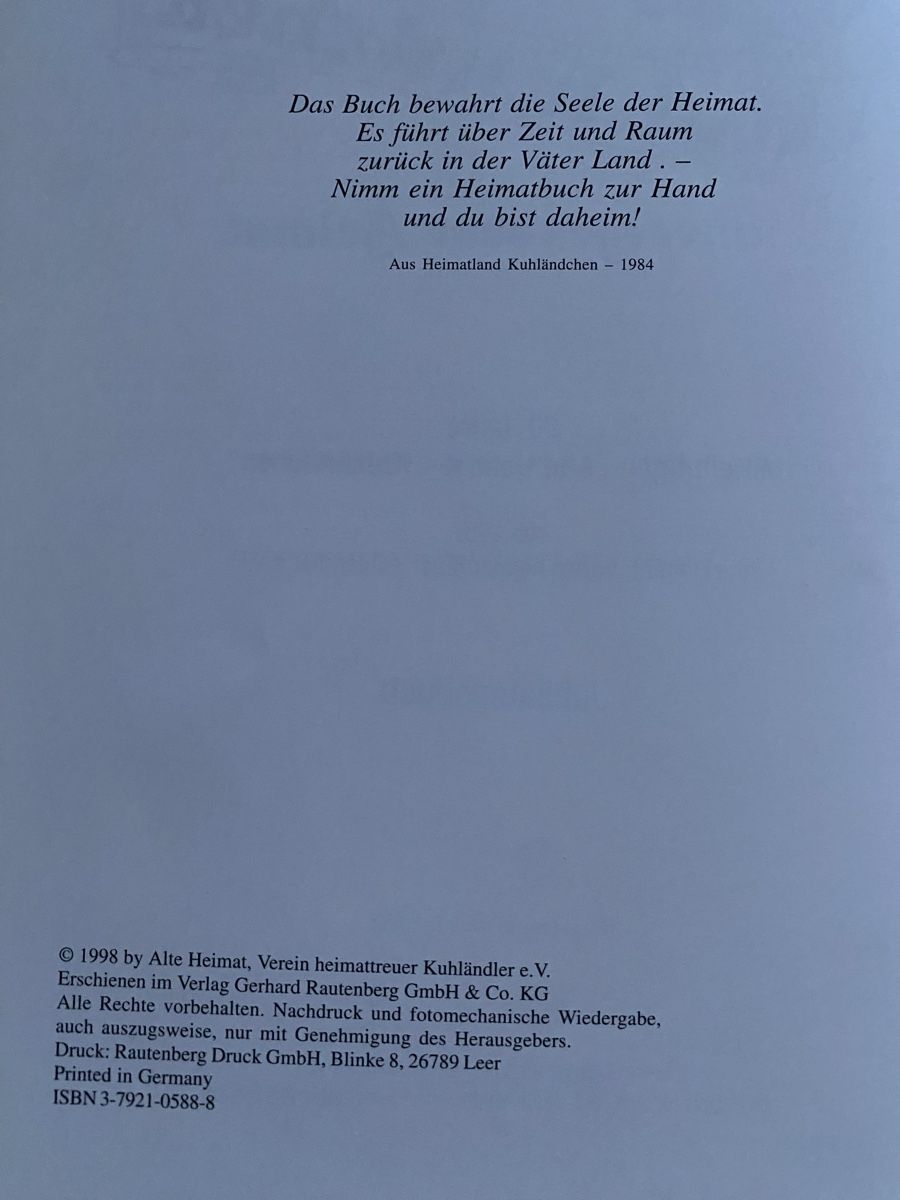 Libri: Kuhländchen unvergessene Heimat Jubiläumsbuch – Usato da Schwarzenburg venduto da Michellu 4