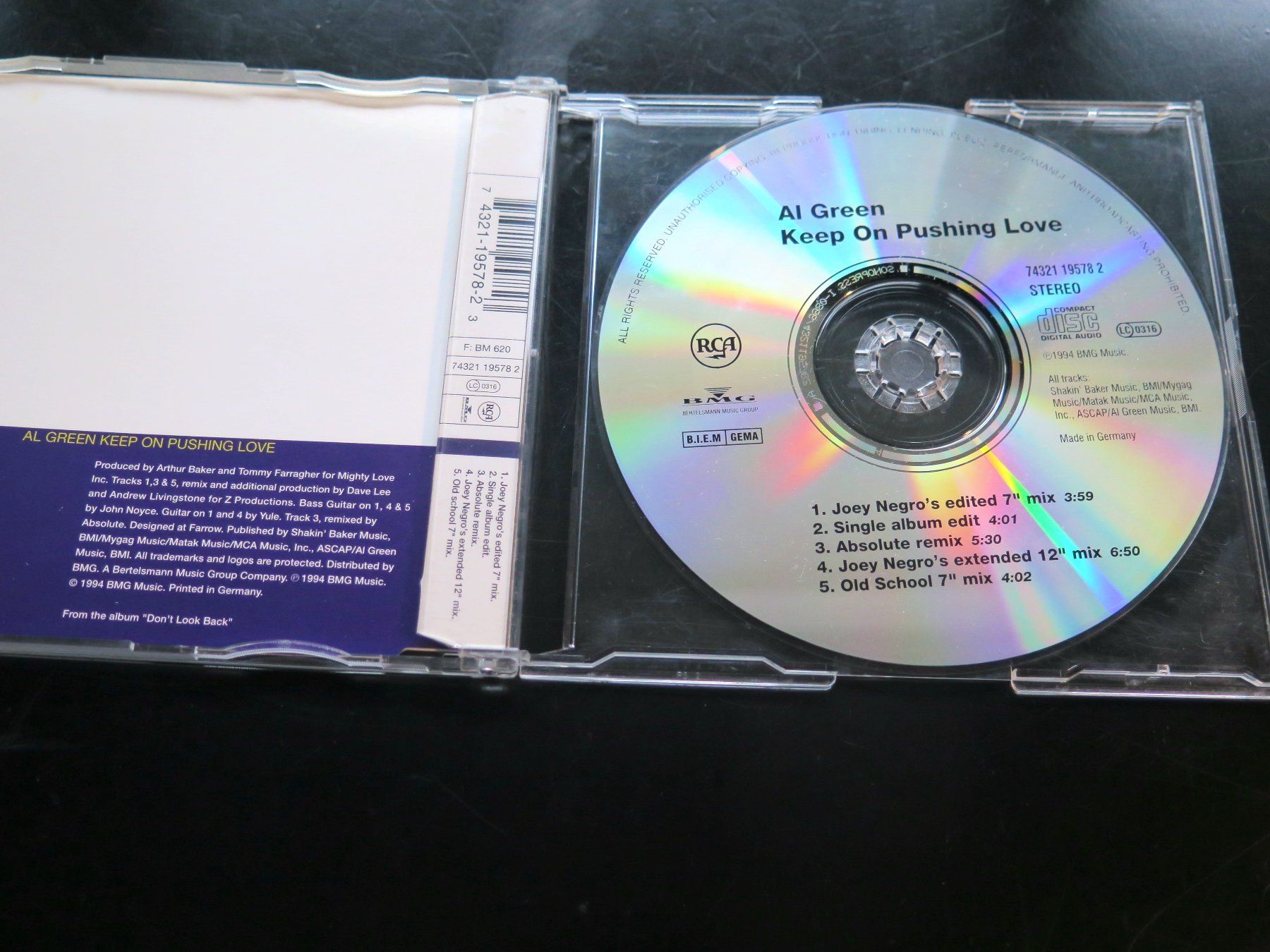 CDs: CD-S AL GREEN: Keep on pushing love, 1994, 5 tracks – Gebraucht aus Bern von Balzamico 1