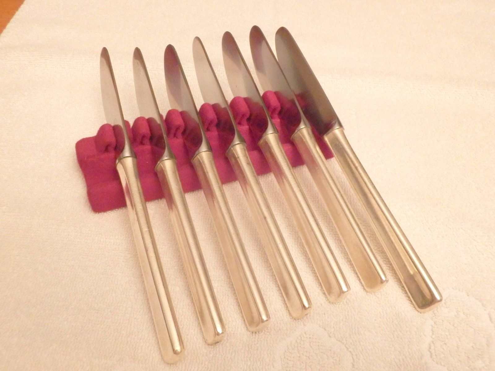 Küchenmesser: 7 Menümesser, Prinz Solingen, Griff versilbert, 20cm + Stahl – Gebraucht aus Ueberstorf von dinbau