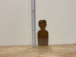 Holzkamm Elefant-Motiv Handarbeit 16cm 