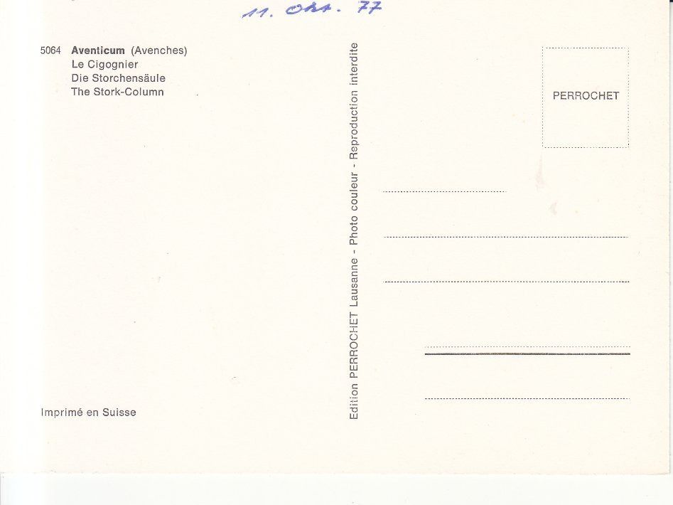 Cartoline postali: Avenches 1977 – Usato da Bürglen TG venduto da StampGraf 1
