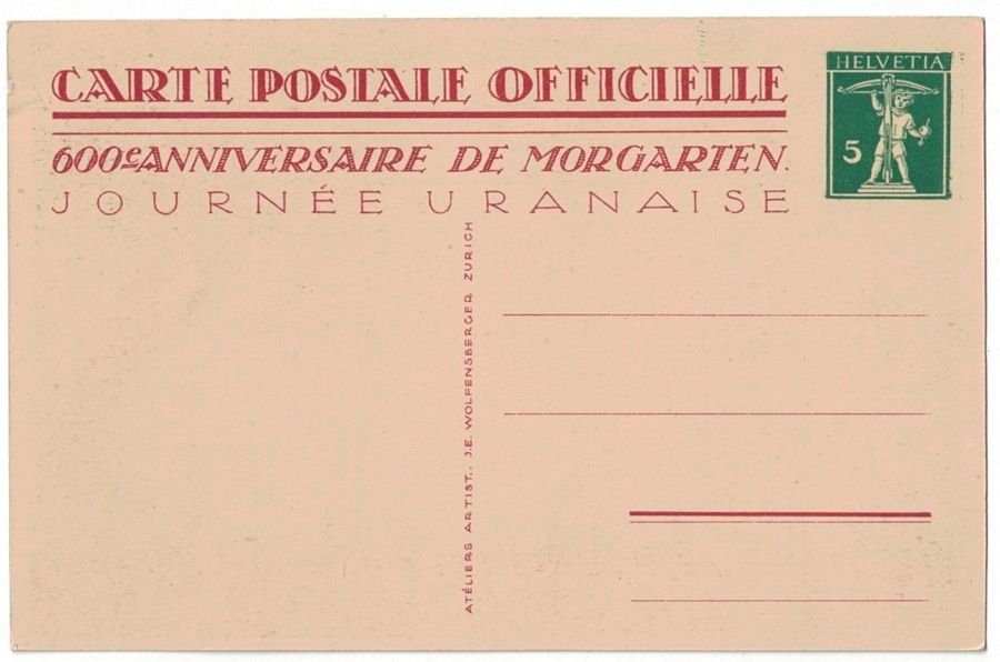 Cartoline postali: 600 Jahre Morgarten 1315-1915 – Usato da Frauenfeld venduto da POML 1
