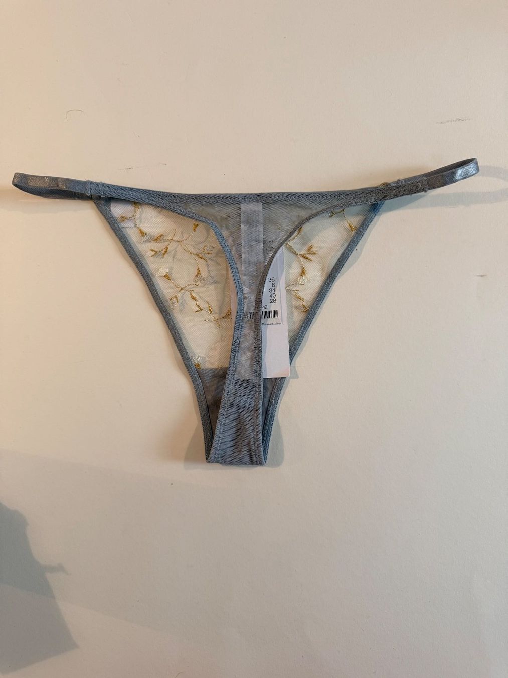 Etam Altra biancheria intima: ETAM, String BONHEUR, Grösse 34, Farbe Grau/Hellblau – Nuovo e nell'imballaggio originale da Rudolfstetten venduto da gst_g7xl 2