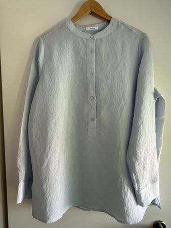 Damen Bluse Opus hellblau Stehkragen neuwertig