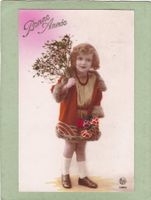 Kitsch Mädchen mit Mistelzweig Bonne Année 1928