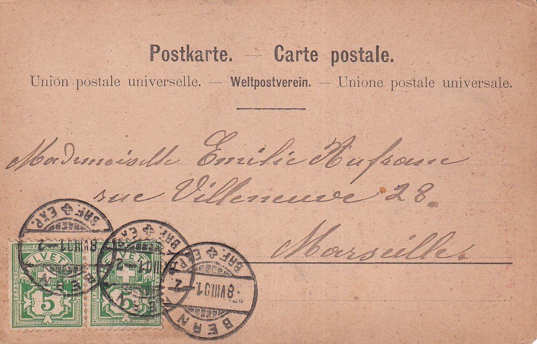 Cartoline postali: Neuenegg   BE       -     LITHO    -       um 1901 – Usato da Brig venduto da Valcards54 1