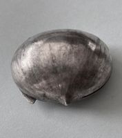 Scatola porta-pillole- argento 800, forma castagna-vintage