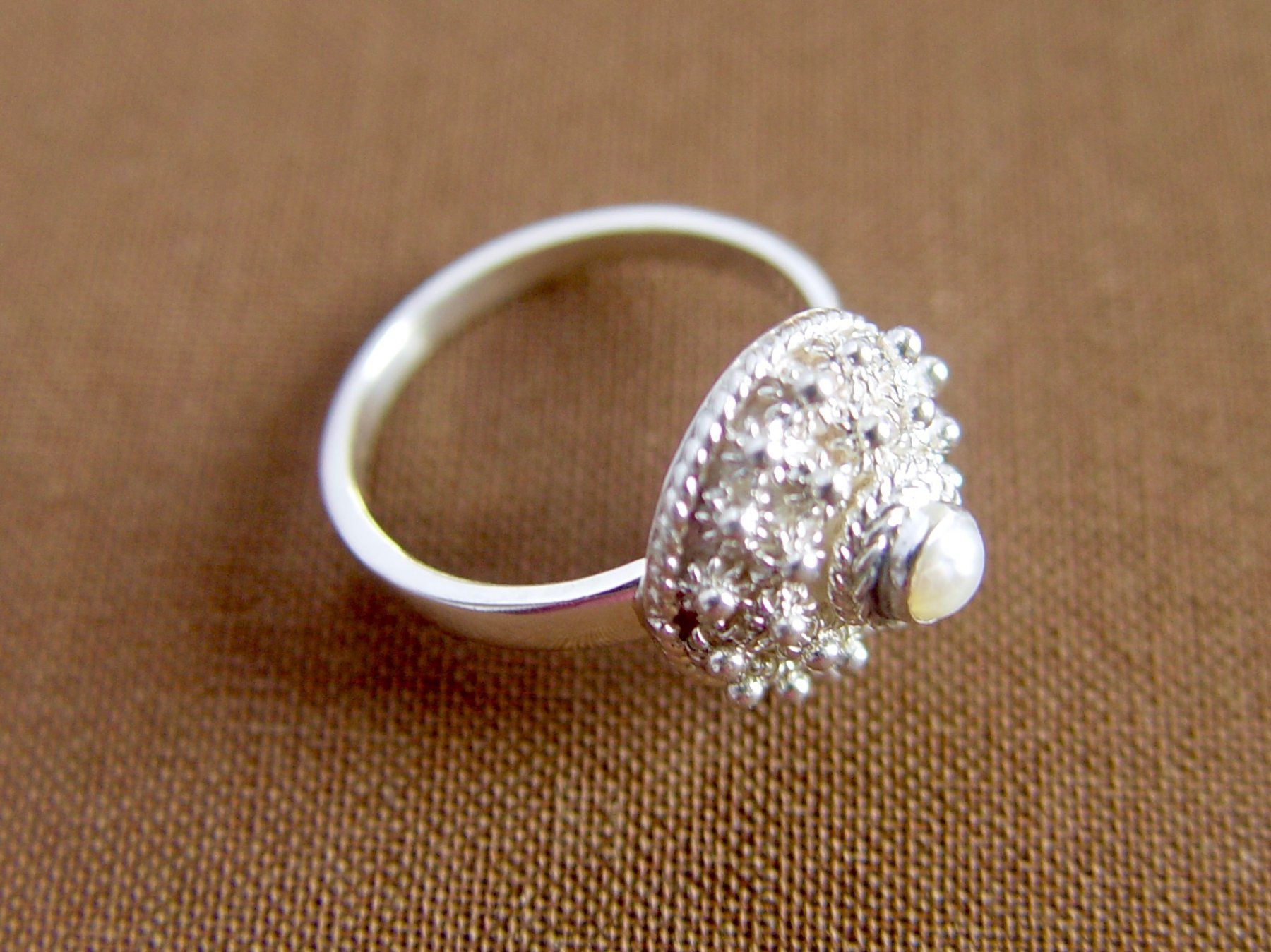 Anelli: Ring Silber 925 mit Perle – Usato da Henggart venduto da elsternwerk 1