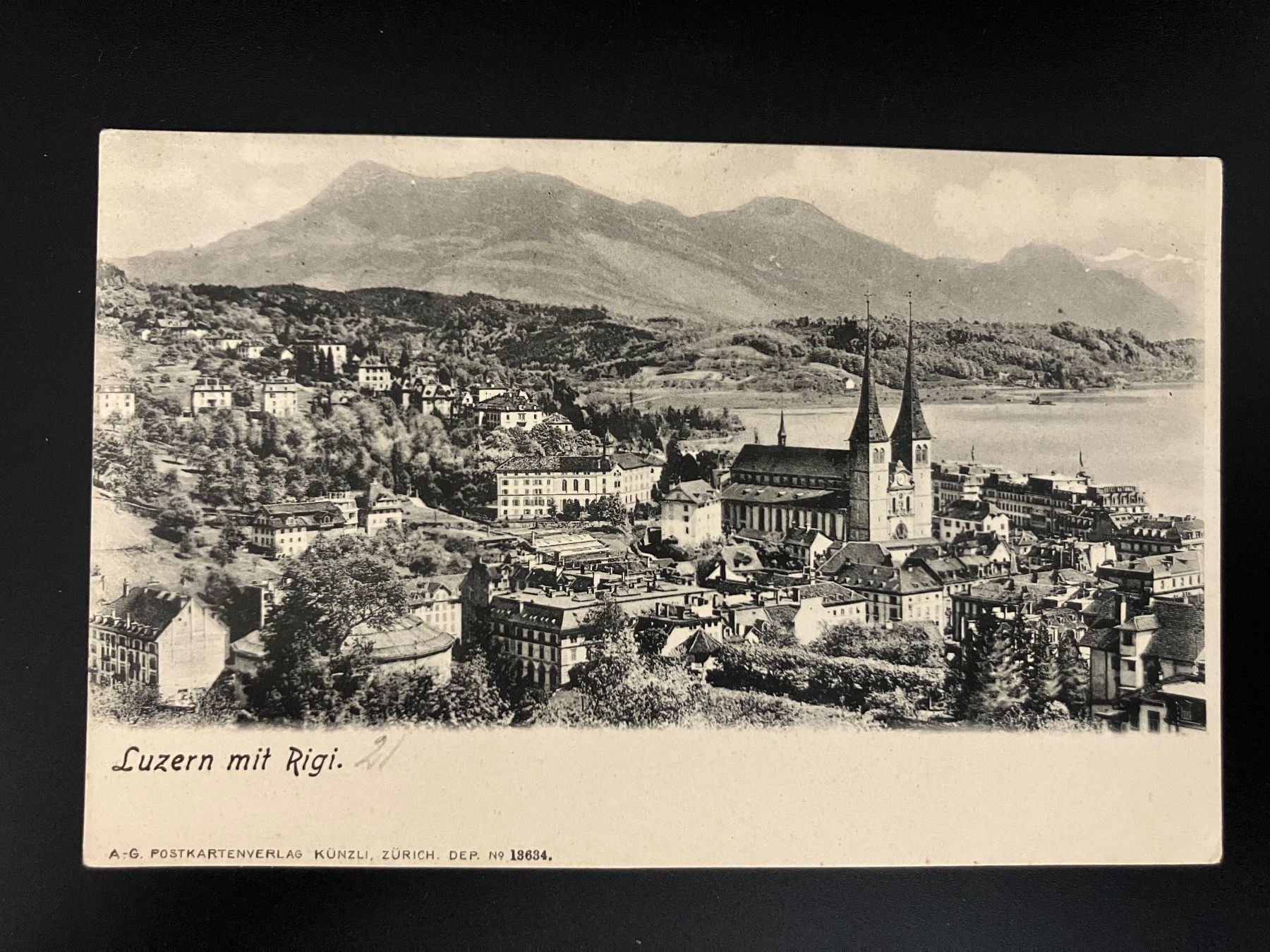 Cartoline postali: Antike Ansichtskarte, LUZERN mit Rigi – Usato da Oberuzwil venduto da Paga77