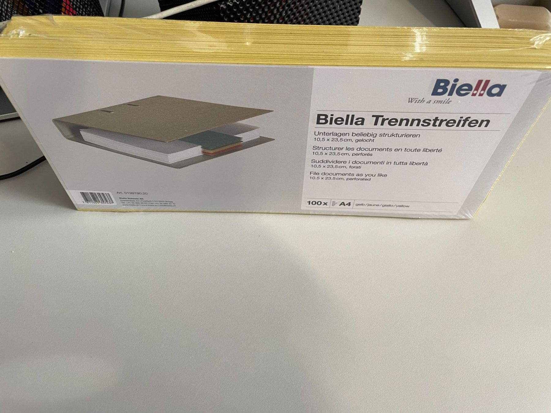 Biella Raccoglitori: 5 Pack Biella Trennstreifen gelb – Nuovo e nell'imballaggio originale da Cham venduto da Chomer.60 1