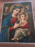 Religiöses Bild Mutter Gottes Kind antik Druck