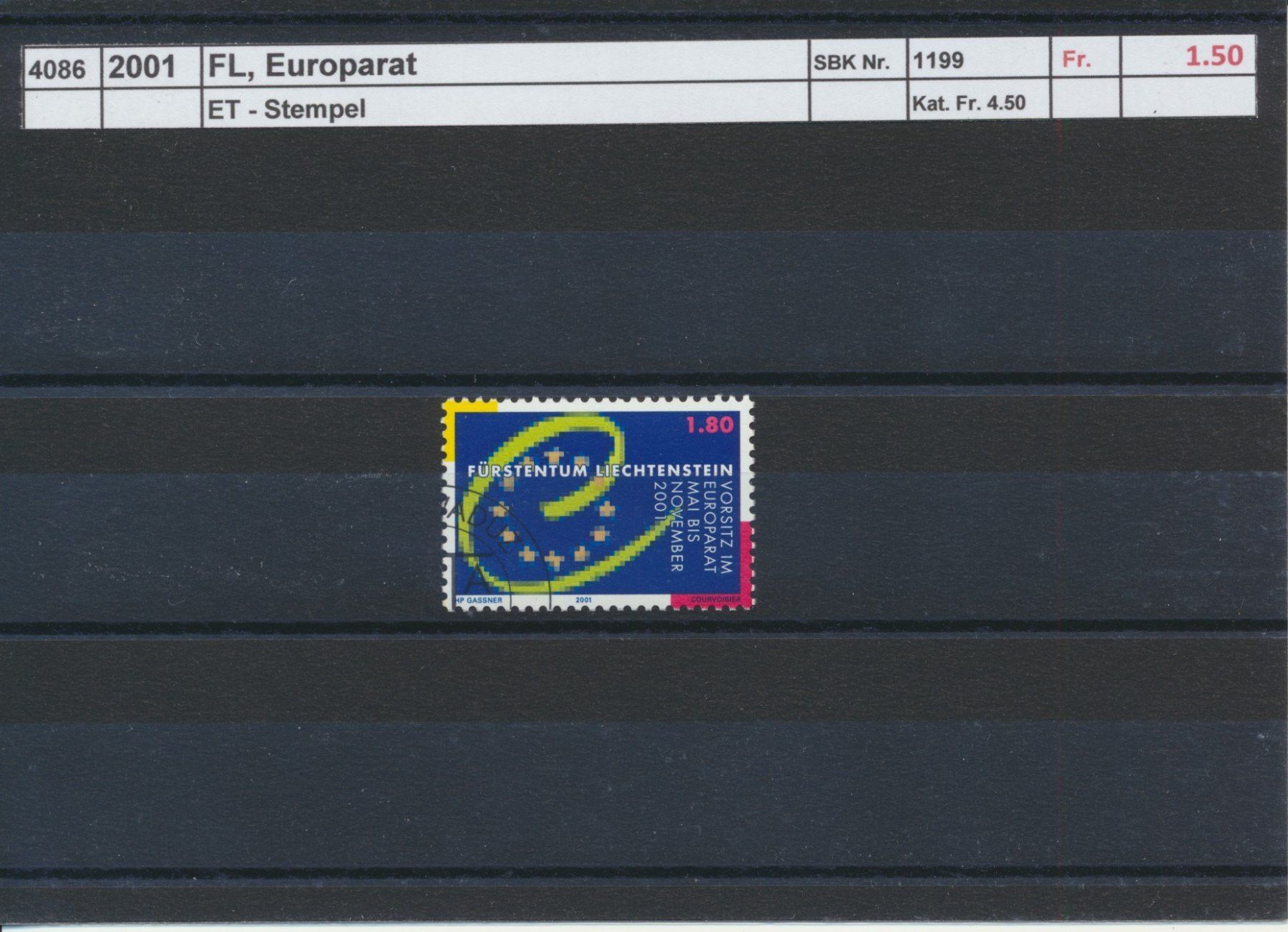 Alle Briefmarken: 2001 FL, "Europarat", ET - Stempel – Gebraucht aus Winterthur von Zupogeru