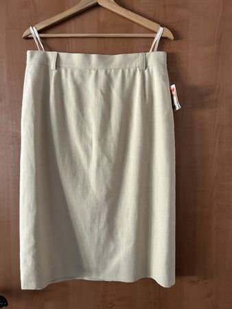 Rock beige 80% Viskose 20% Leinen Grösse 42 neu