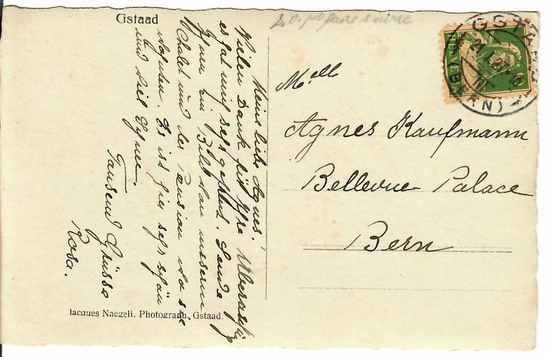 Cartoline postali: Gstaad 1927 – Usato da Hochdorf venduto da Ziegel-16 1