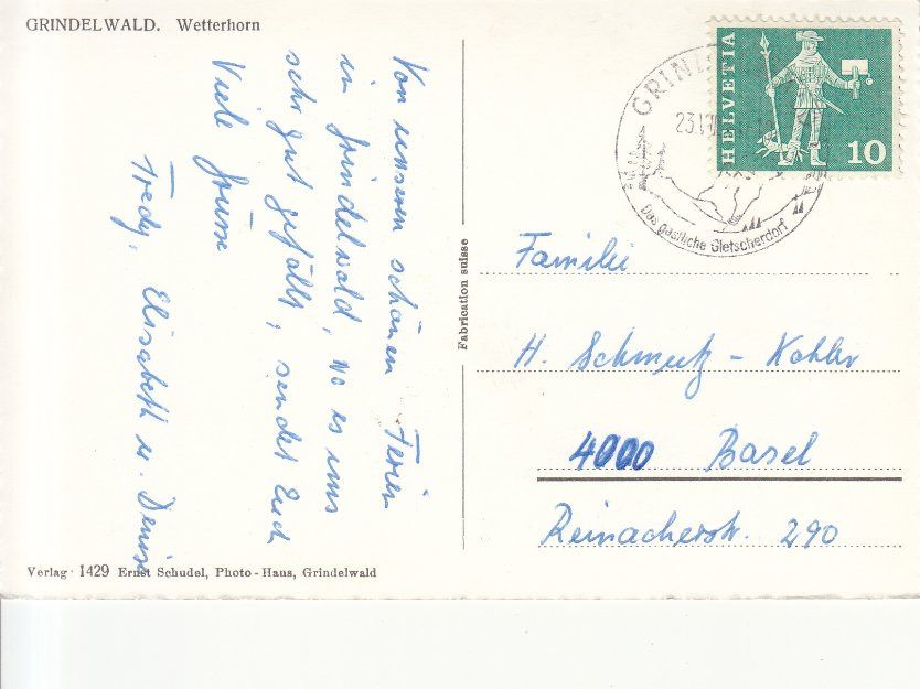 Cartoline postali: Grindelwald 1964 – Usato da Bürglen TG venduto da StampGraf 1