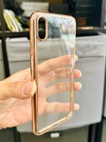 iPhone XS max-Coque Transparente bords dorée