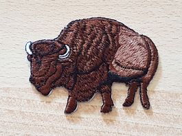 BÜFFEL - BISON - Aufnäher - Aufbügler - Stickerei -7,2x5,3cm