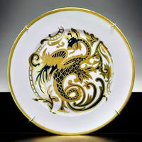 Assiette de collection Rosenthal dragon d'or monogramme R.IZ