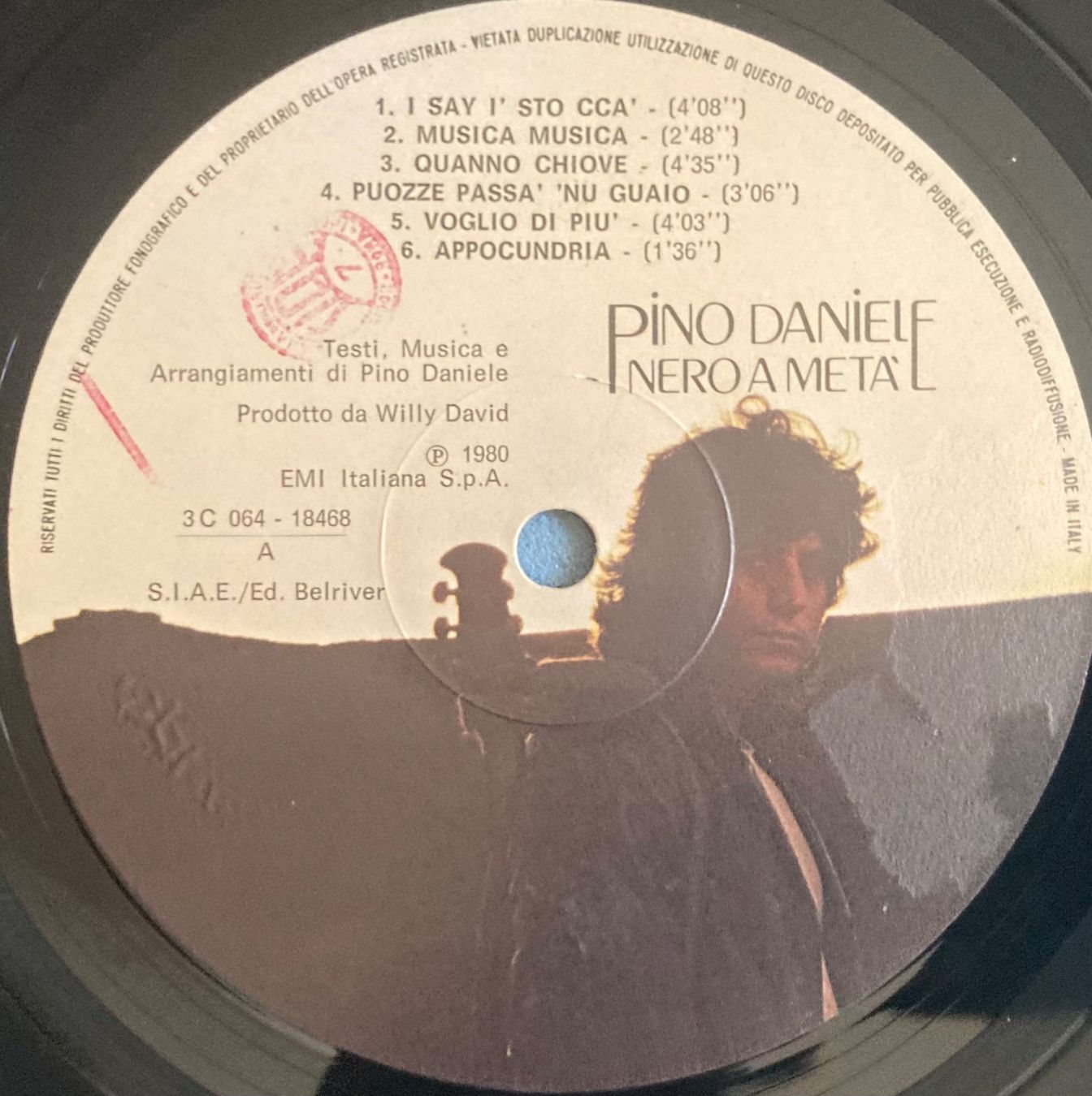 Vinyles: PINO DANIELLE - NERO A METÀ – D'occasion à Poliez-Pittet par Newtown-Records 3