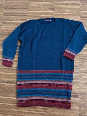 Apu Kuntur Tunika Pullover 100% Baby Alpaka blau