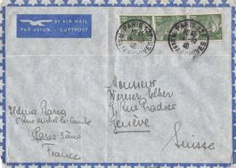 FLUGPOST Paris-Geneve 1946  mit 3x Marianne, ab 1.--