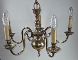 Antiker 5-flammiger Messing Kronleuchter – ca. 1920