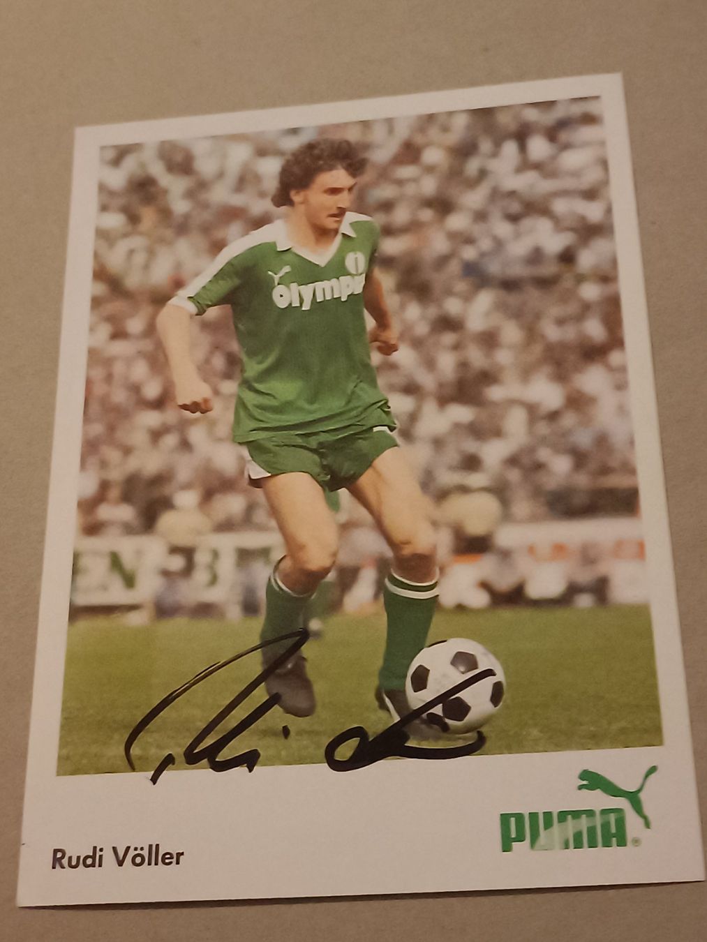 Autografi: Rudi Völler - handsignierte Autogrammkarte – Usato da Menziken venduto da Artographs