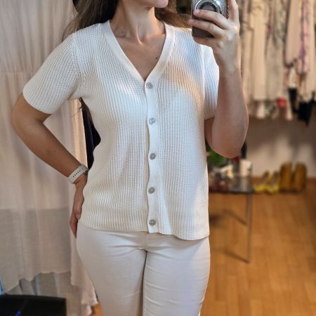 Dress In Weiße Strickbluse 38/40 & 40 luftig