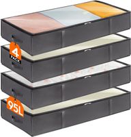 Unterbettkommode 4 Stück 95L Faltbar mit Deckel Grau